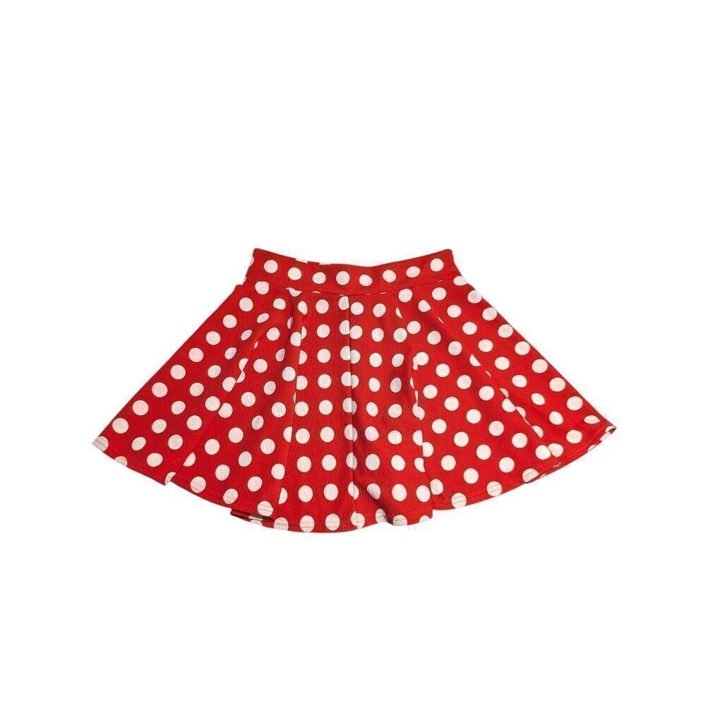 Urban CoCo Women's Polkadot Stretchy Flared Casual Mini Skater Skirt Red Women's